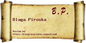 Blaga Piroska névjegykártya