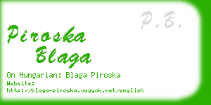 piroska blaga business card
